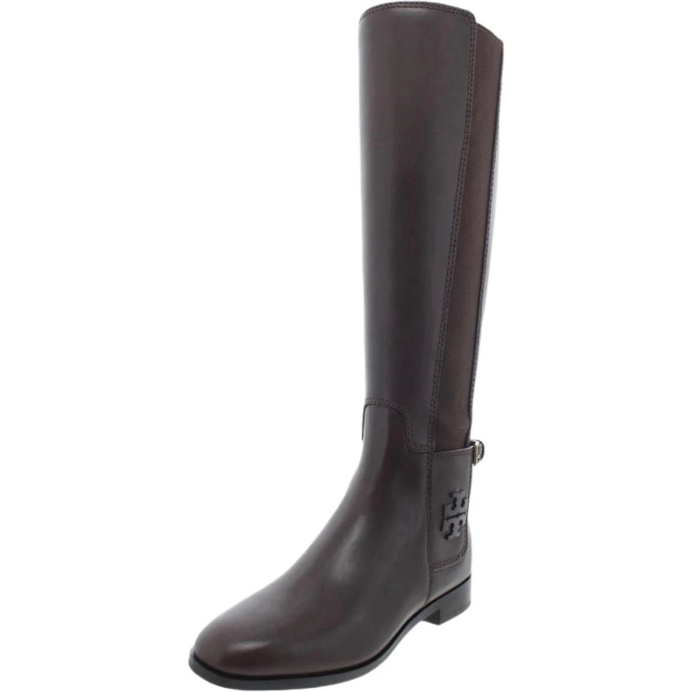 NWOB Tory Burch Brown Wyatt Leather & Suede 50/50 Knee High Riding Boots- Sz 6.5